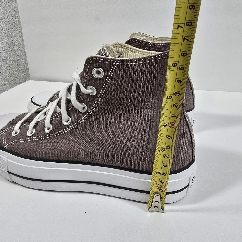 Converse All Stars Canvas Chunks Trainer  Gray High-Top Sneakers Womens Size 9.5 - Picture 6 of 16